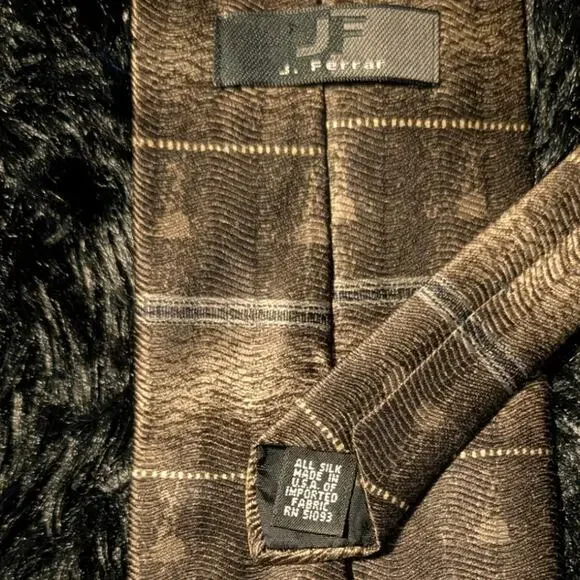 Vintage J Ferrar 100% Silk Neck Tie USA Made 57"x4" RW51093 Classic - Picture 4 of 4